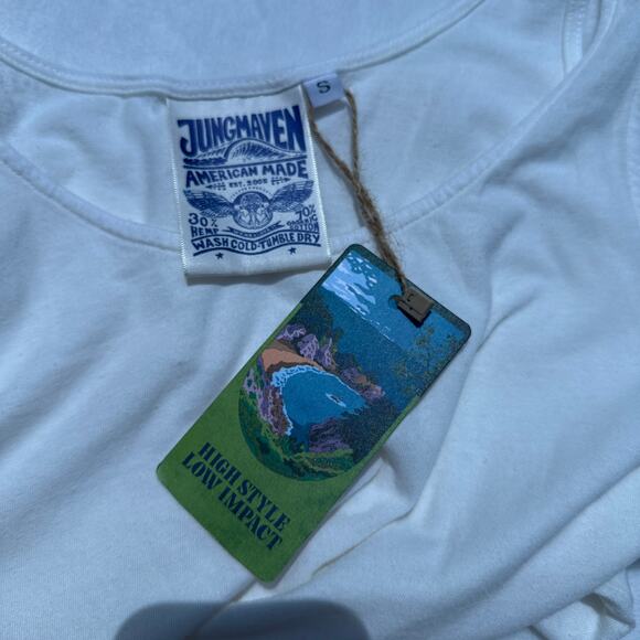 Jungmaven Trinity Tank Top Shirt Size Small Hemp Cotton NWT Washed White - Picture 9 of 10